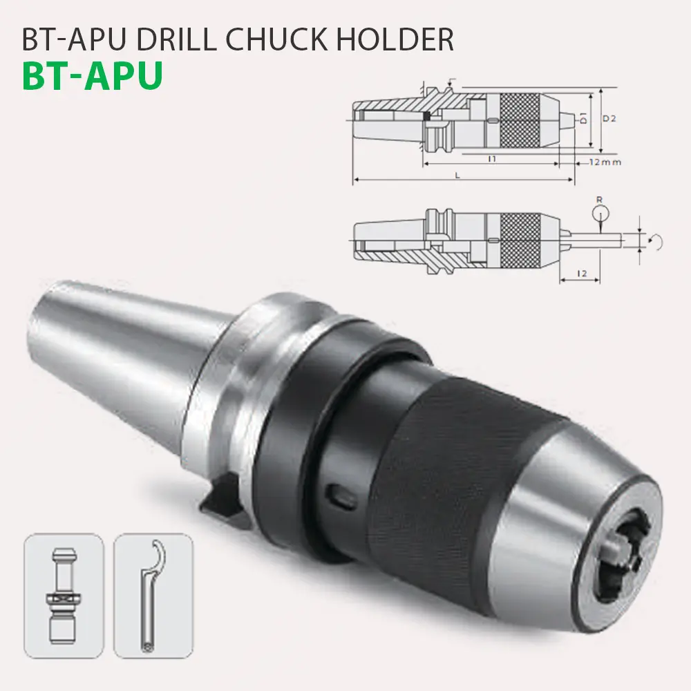 BT-APU Drill Chuck Holder - Integrated design self-tightening mechanism