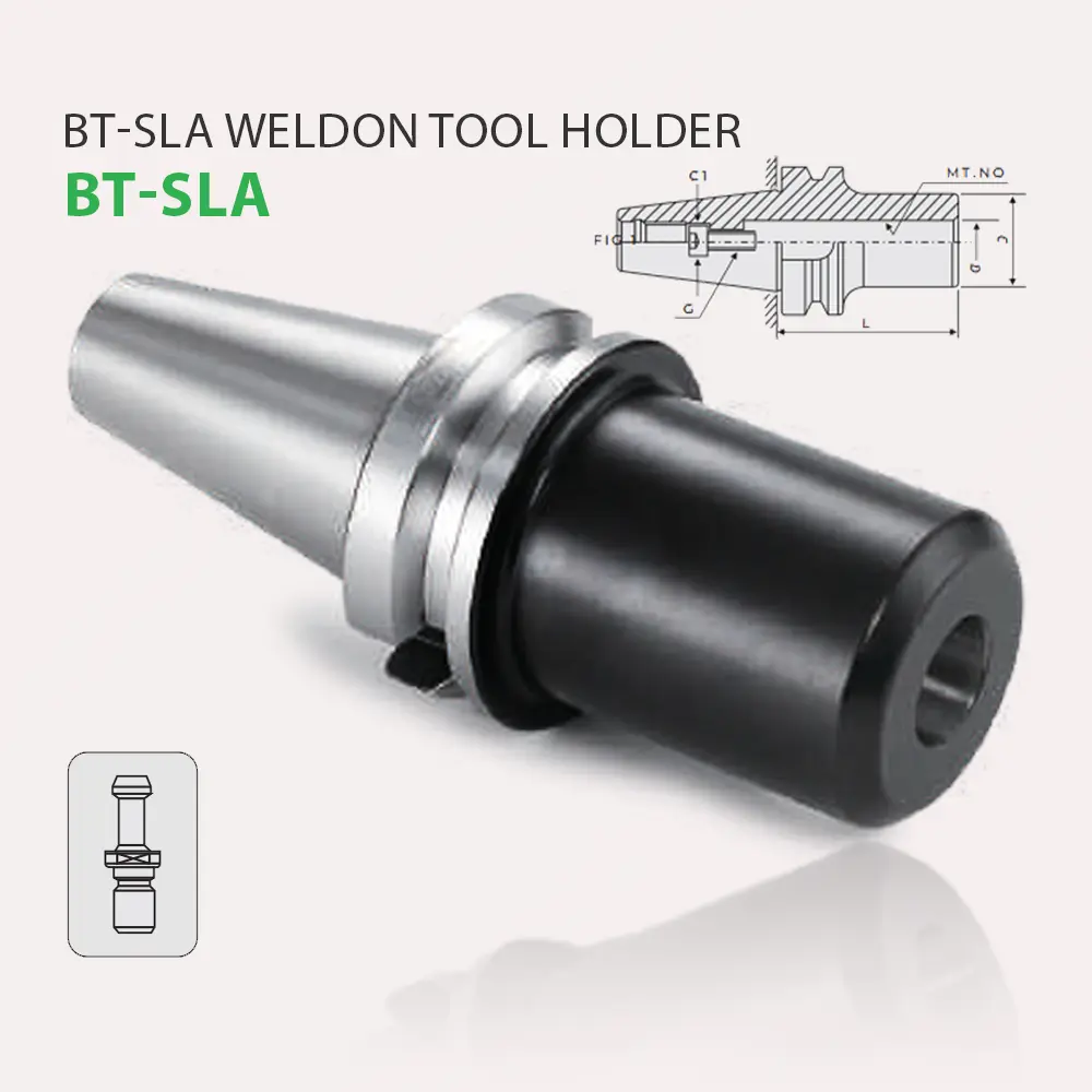 BT-SLA Weldon Tool Holder - Side lock cho dao có flat shank Φ6-50.8mm