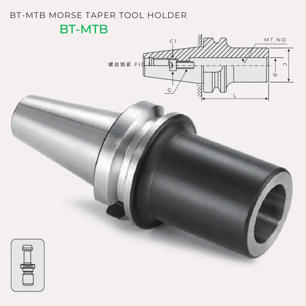 BT-MTB Morse Taper Holder - Bầu kẹp dao phay chuôi côn có ren cho máy CNC