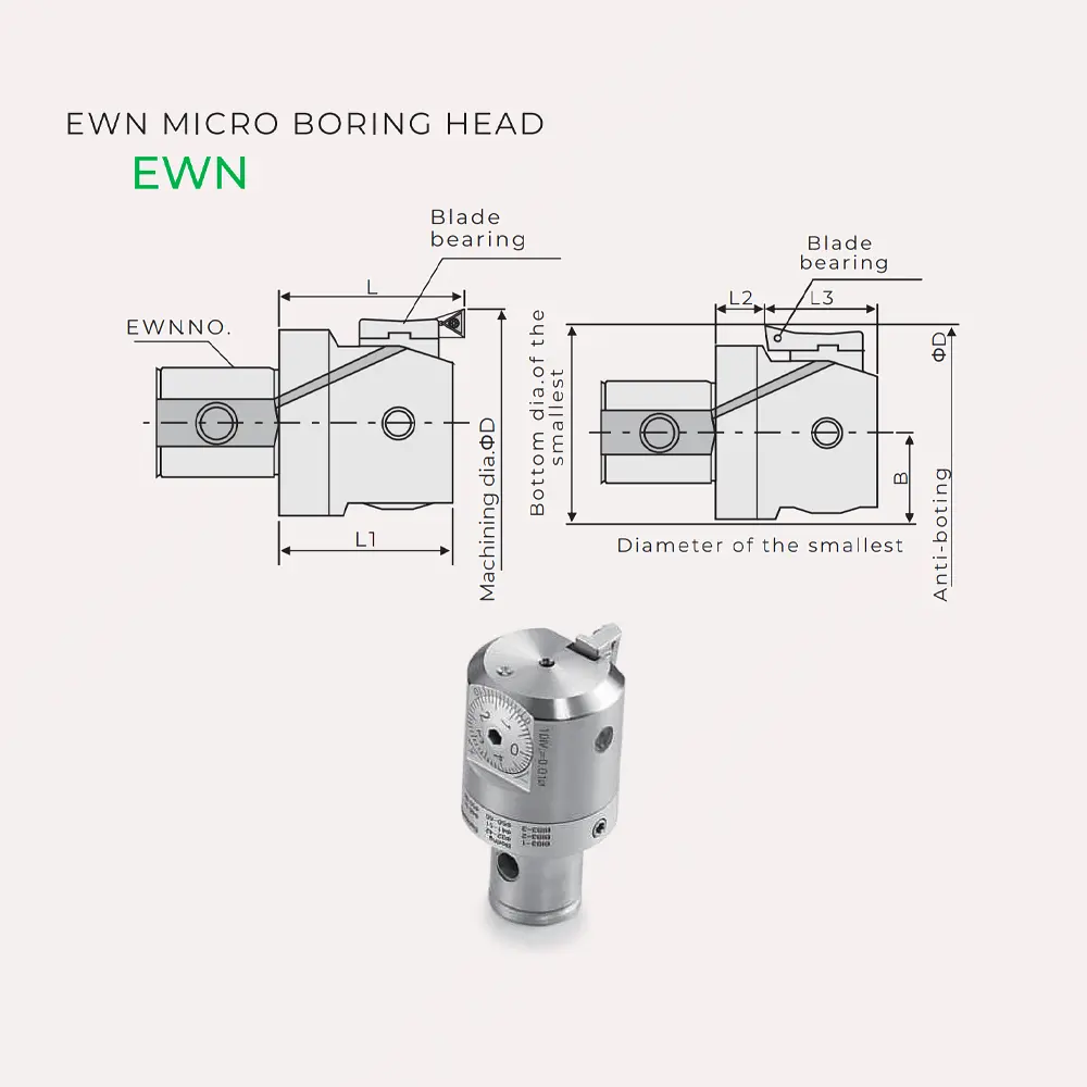 EWN Micro Boring Head – 0.002mm Precision, Φ20-203mm, 6 Sizes Modular System
