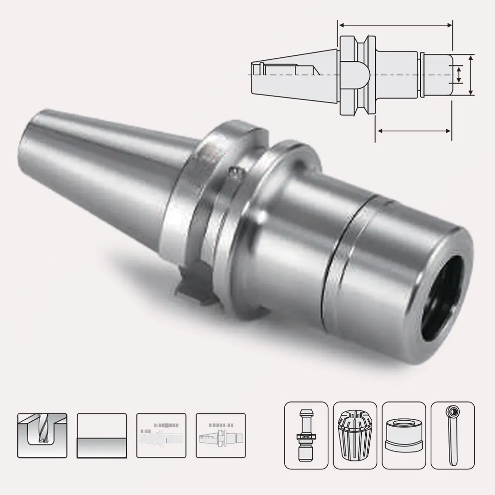 BT-GER High Speed ER Collet Chuck - Đầu kẹp ER tốc độ cao với GER precision nut độ chính xác 0.003mm
