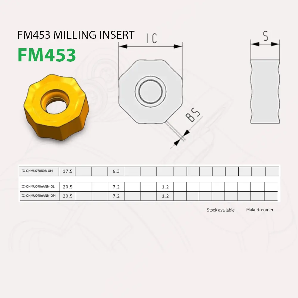 Bản vẽ kỹ thuật mảnh insert ONMU0504/0705/0906 dùng cho dao phay mặt FM453