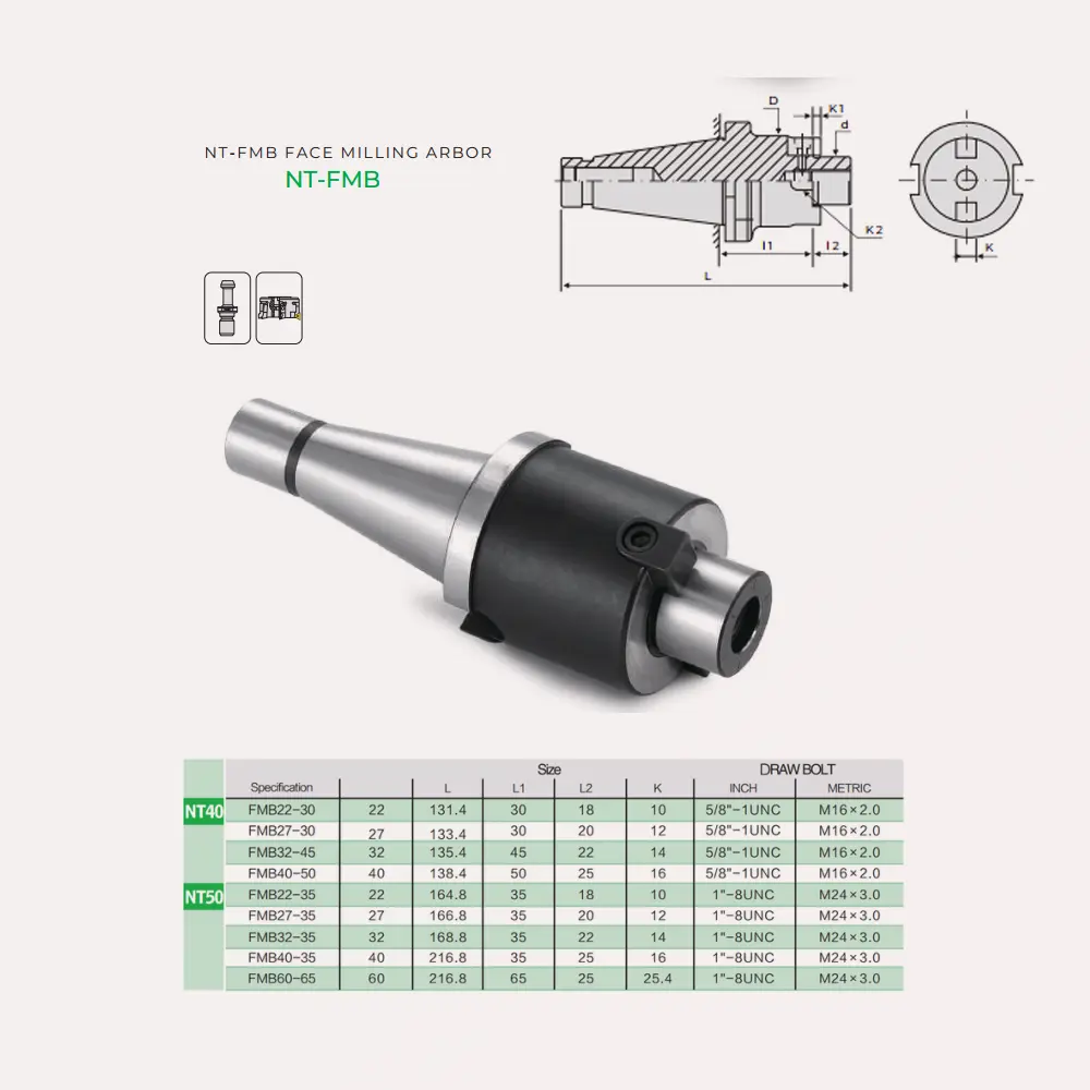 NT-FMB Face Milling Arbor - NT40/NT50